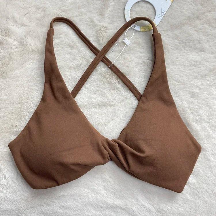 SHINBENE – soutien-gorge de sport rembourré avec bretelles croisées, dos nu, Fitness, sans manches,