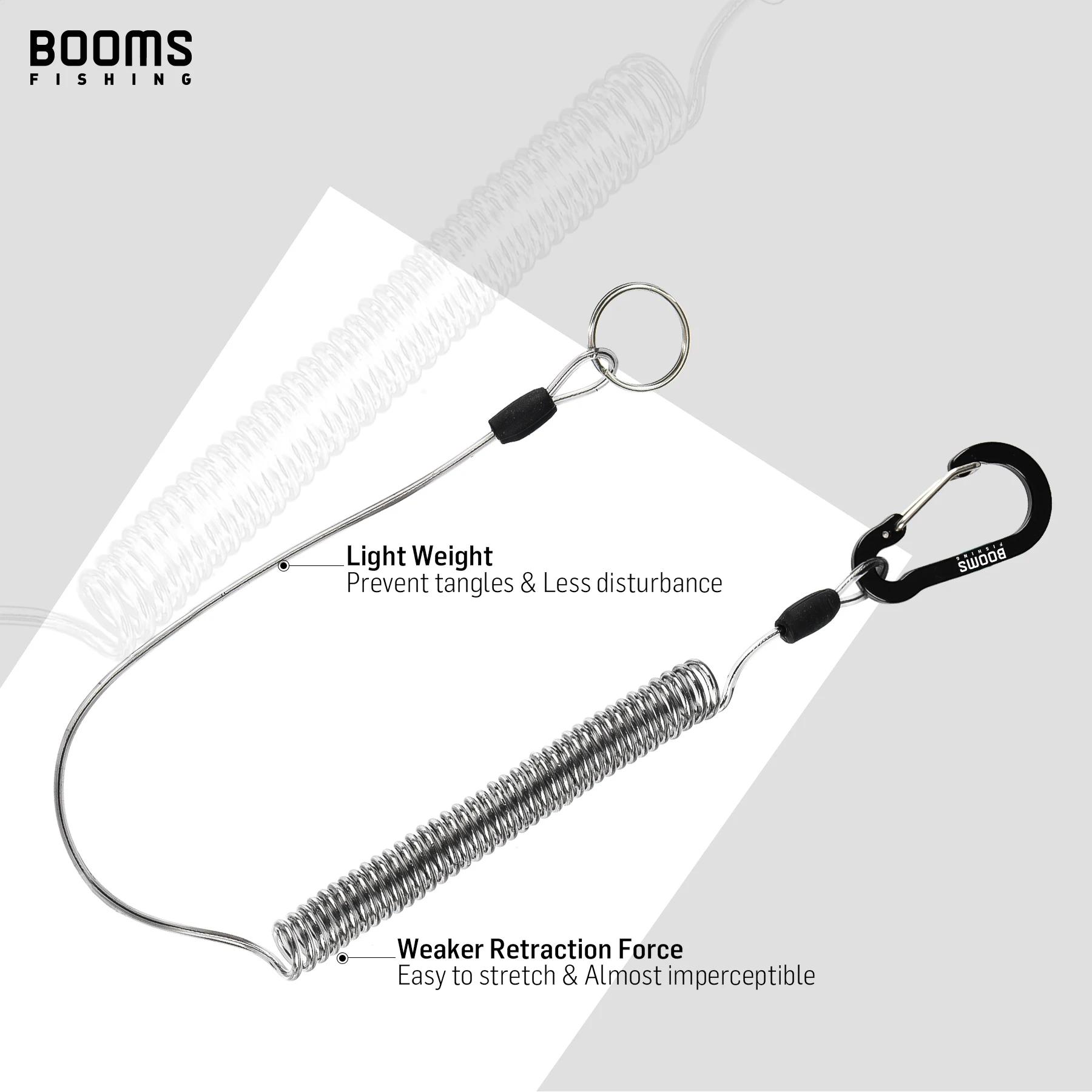 Booms Fishing T01 2M lanières enroulées mousqueton avec sangles de canne pour canne à pêche et filet