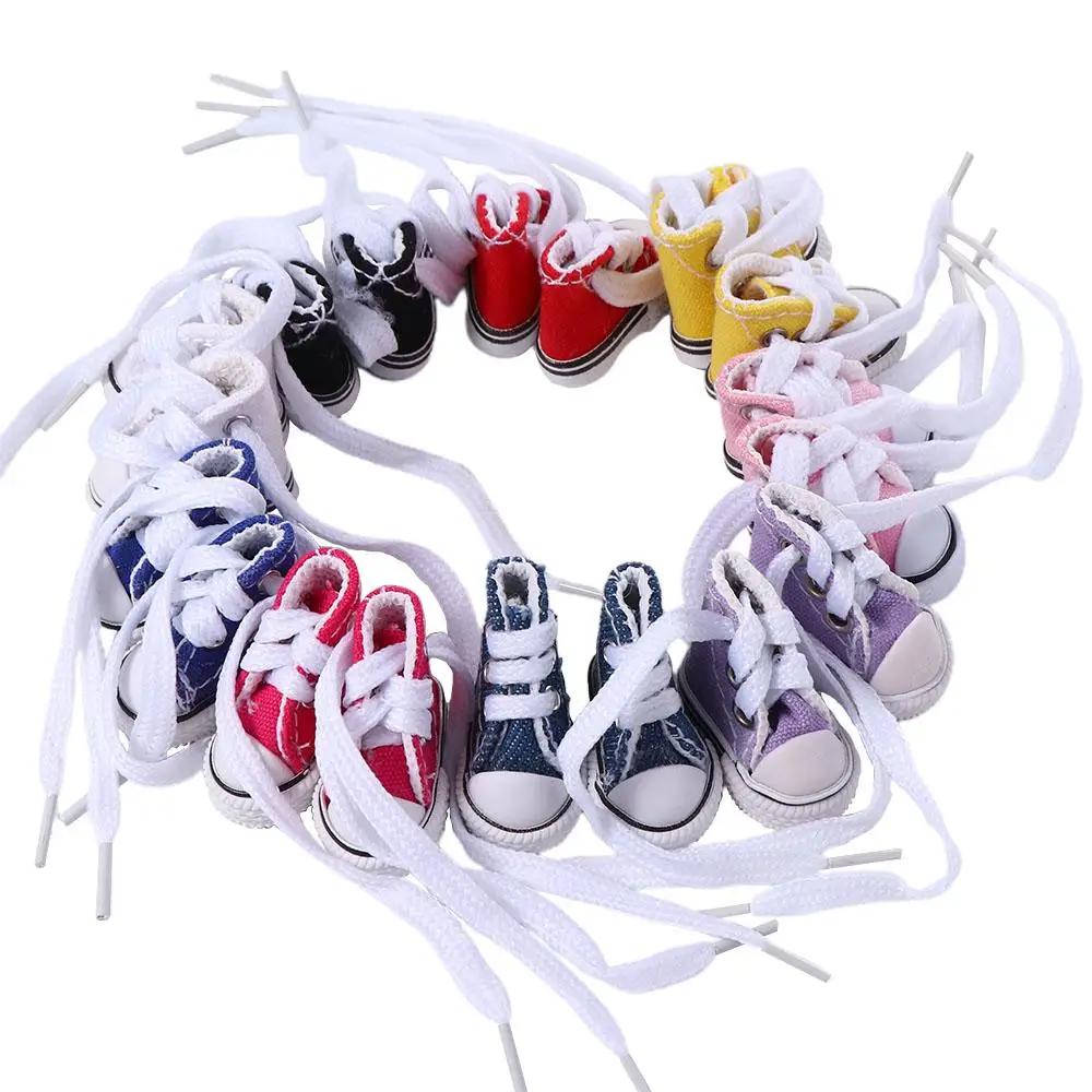 Chaussures de poupée 3.5CM, Mini chaussures de poupée mignonnes, chaussures en toile Denim pour poup