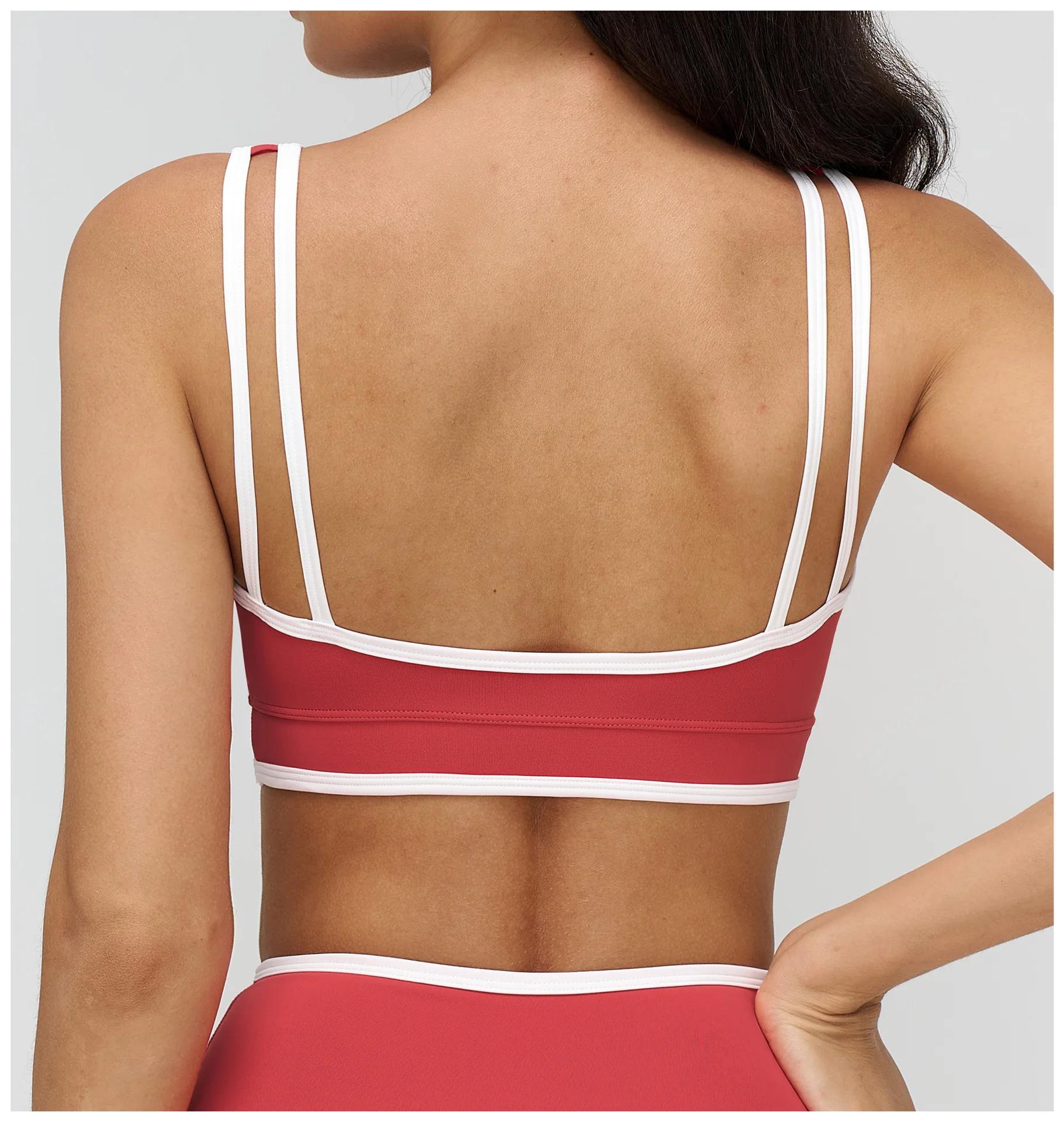 Ningyu soutien-gorge de Yoga décolleté généreux couleurs contrastées soutien-gorge de Sport femmes b