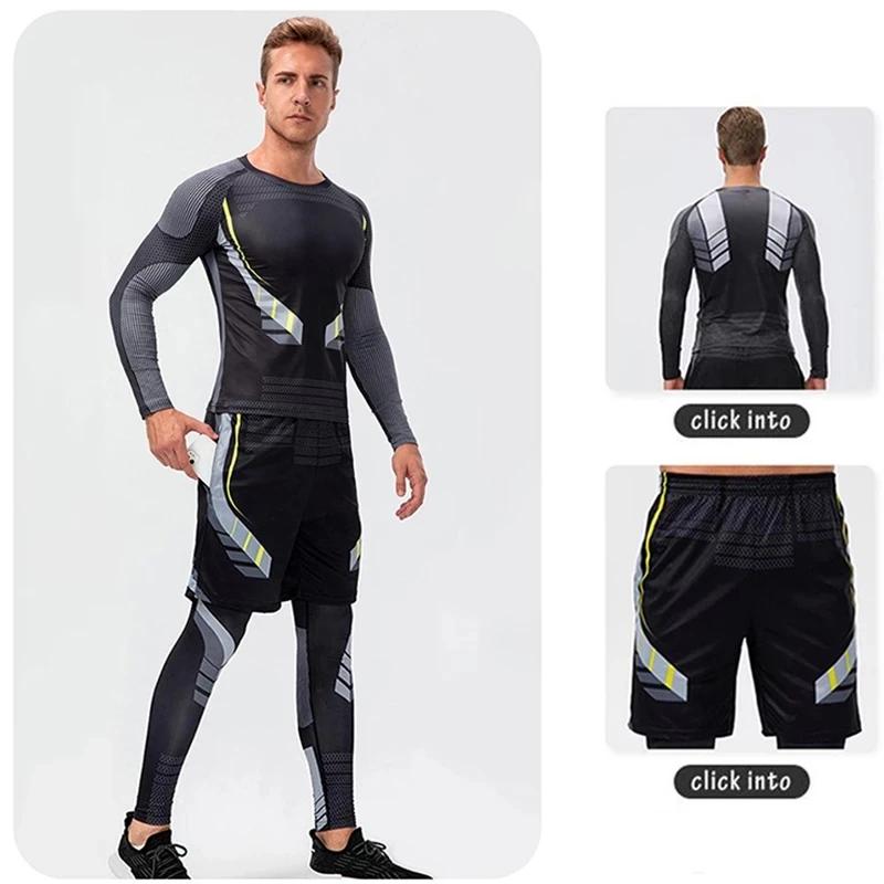 Leggings de course pour hommes, vêtements de Sport à séchage rapide, collants de Fitness, d'entraîne