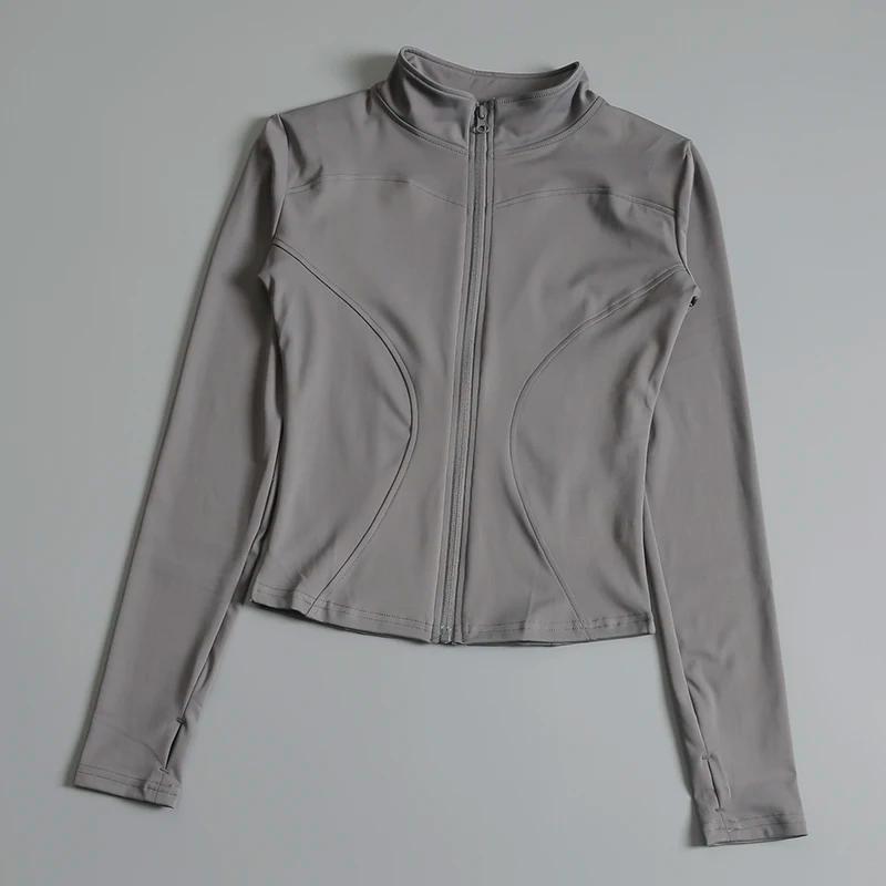 Veste de sport femme zip fitness yoga manches longues - Vêtements d'entraînement running léger et respirant
