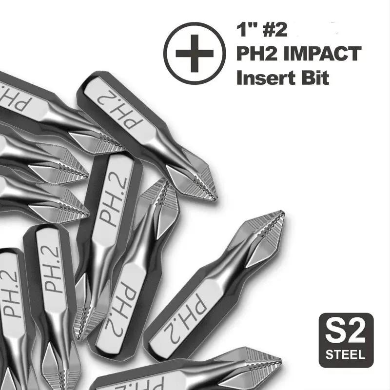 Embout de tournevis à percussion PH2 de 1 pouce, parfait pour les projets de plastique, de bois et d