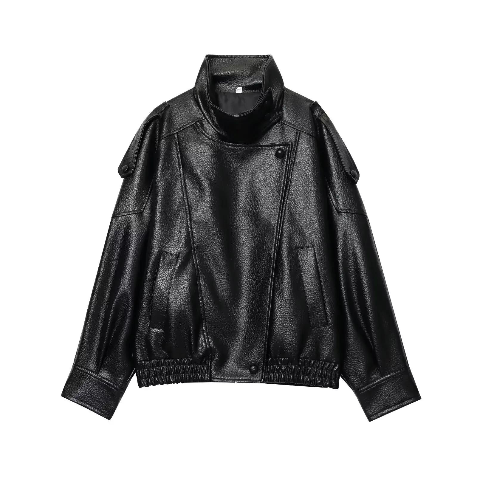Automne hiver femmes veste en cuir 2025 lâche casual PU Faux cuir vestes manteau mode rue moto veste