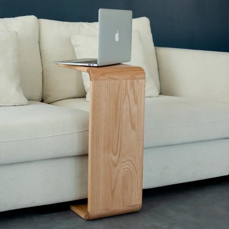 Table d'Angle Nordique en Bois Massif, Simple, Japonaise, Meuble de Salon Moderne