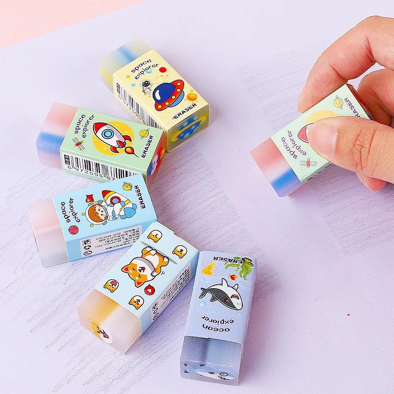 Gommes à motif de fusée d'animaux de dessin animé mignon, 10 pièces, cadeaux de fête d'anniversaire