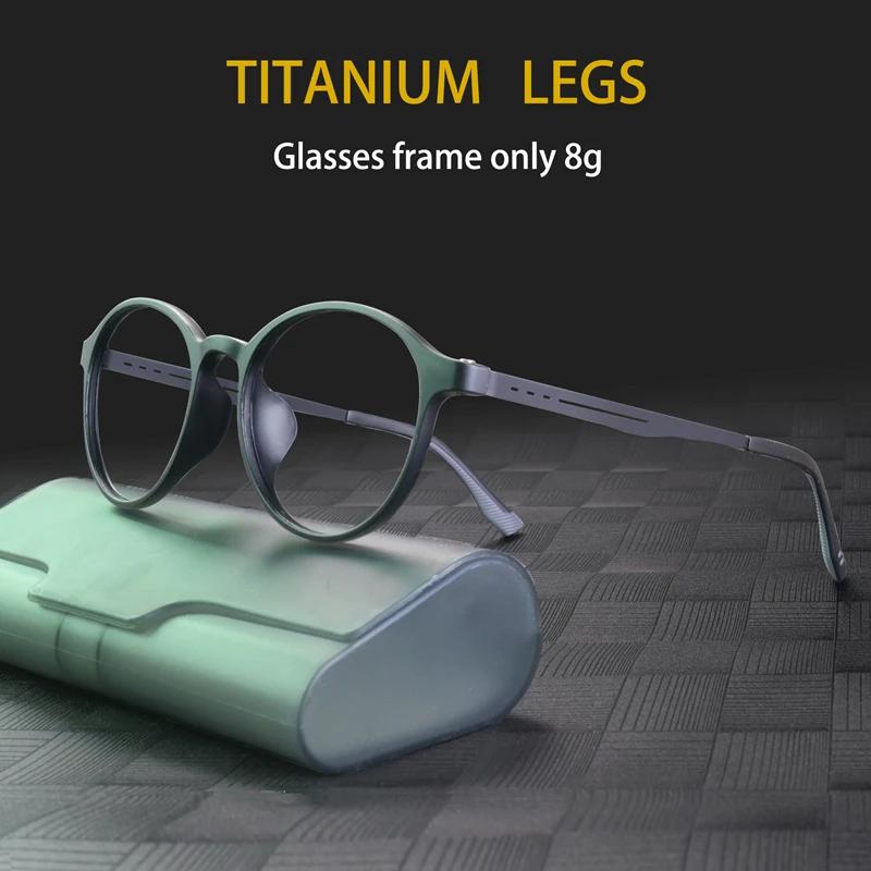 Lunettes de Myopie TR90 Ultralégères en Alliage de Caoutchouc et de Titane, Monture de Lunettes Rétr