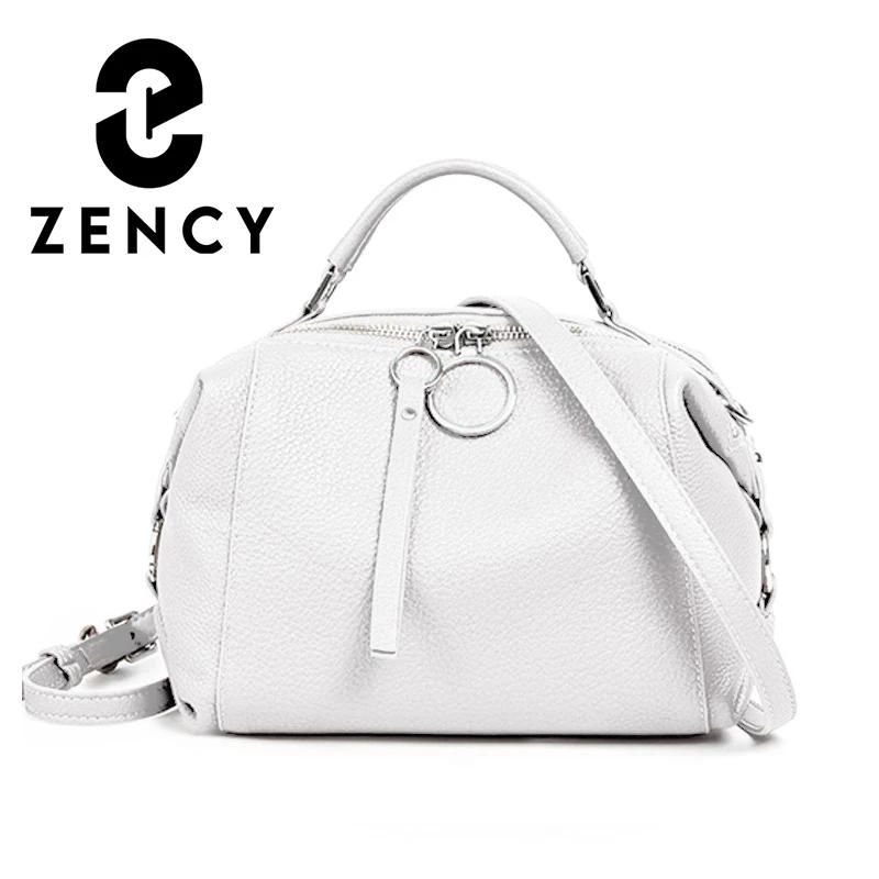 Zency élégant sac à main en cuir véritable femmes sac à bandoulière grande capacité Simple moyen sac