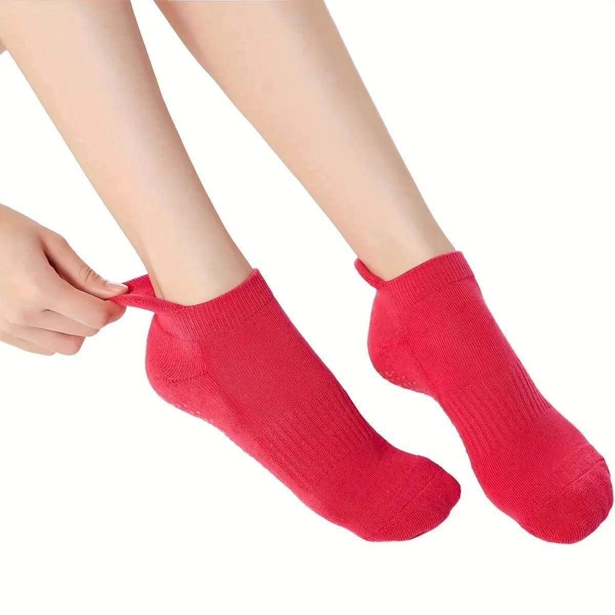 Chaussettes de Yoga antidérapantes pour femmes, respirantes, en coton, pour Fitness, Pilates, entraî