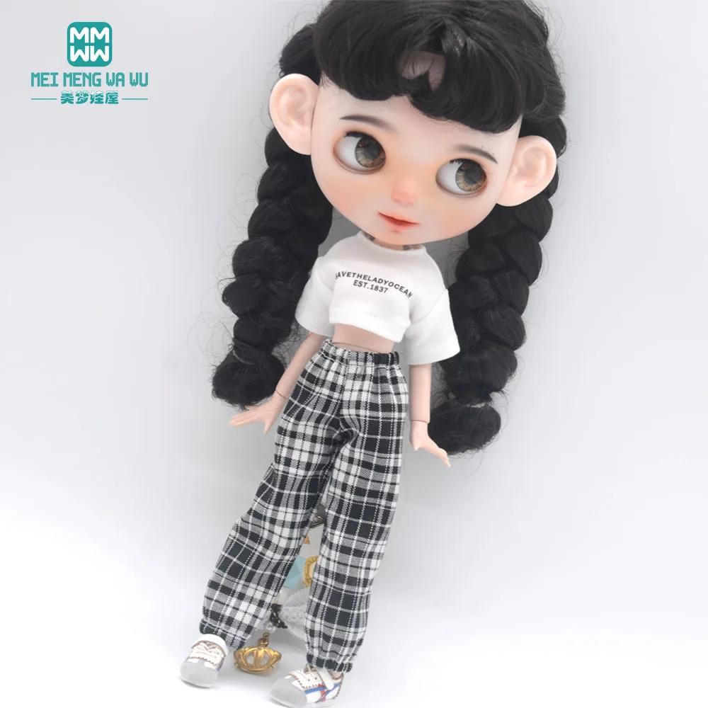 Blyth vêtements Azone OB22 OB24 accessoires de poupée mode court T noir blanc jean pantalon à carrea