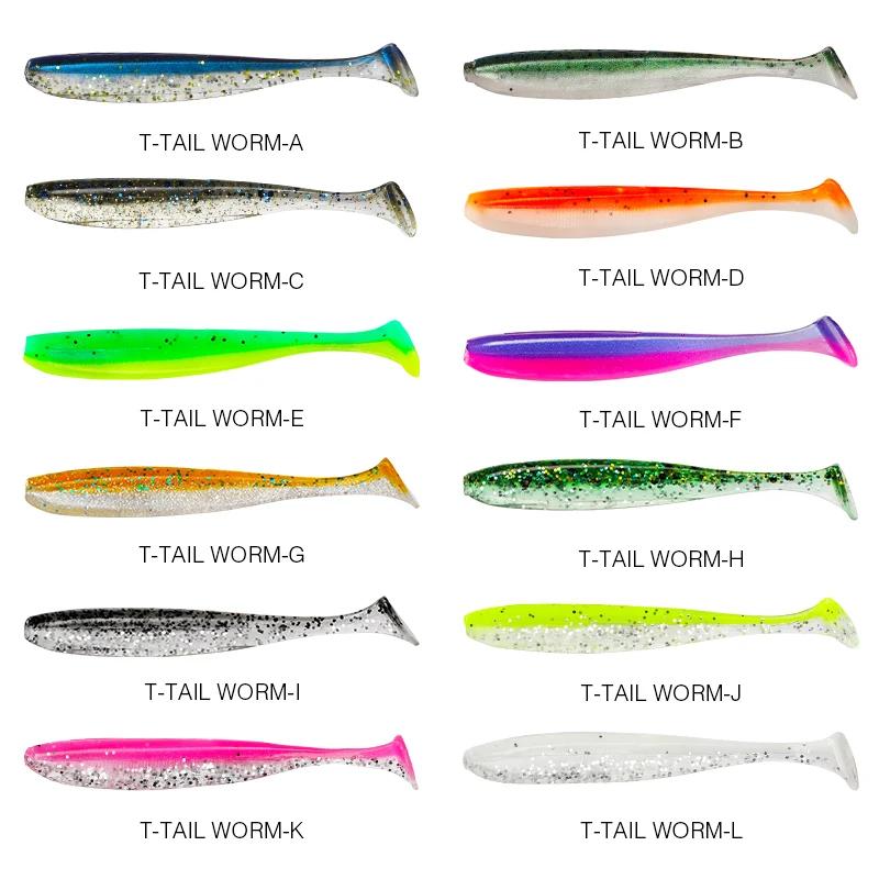 TSURINOYA 65mm 75mm T queue Wrom leurres de pêche leurre souple appât artificiel attirail Jerkbaits