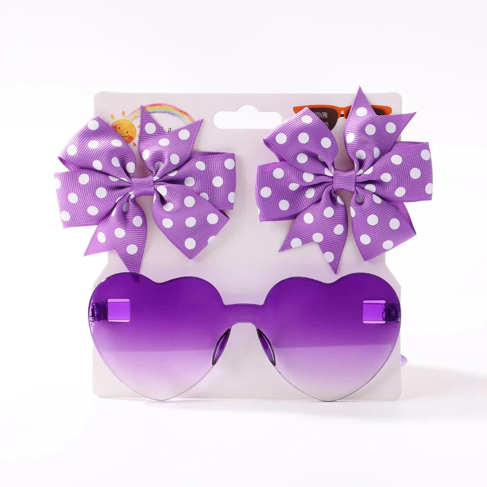 Pinces à cheveux à pois solides pour filles, 3 pièces/paquet, Boutique, pinces à cheveux, cœur color