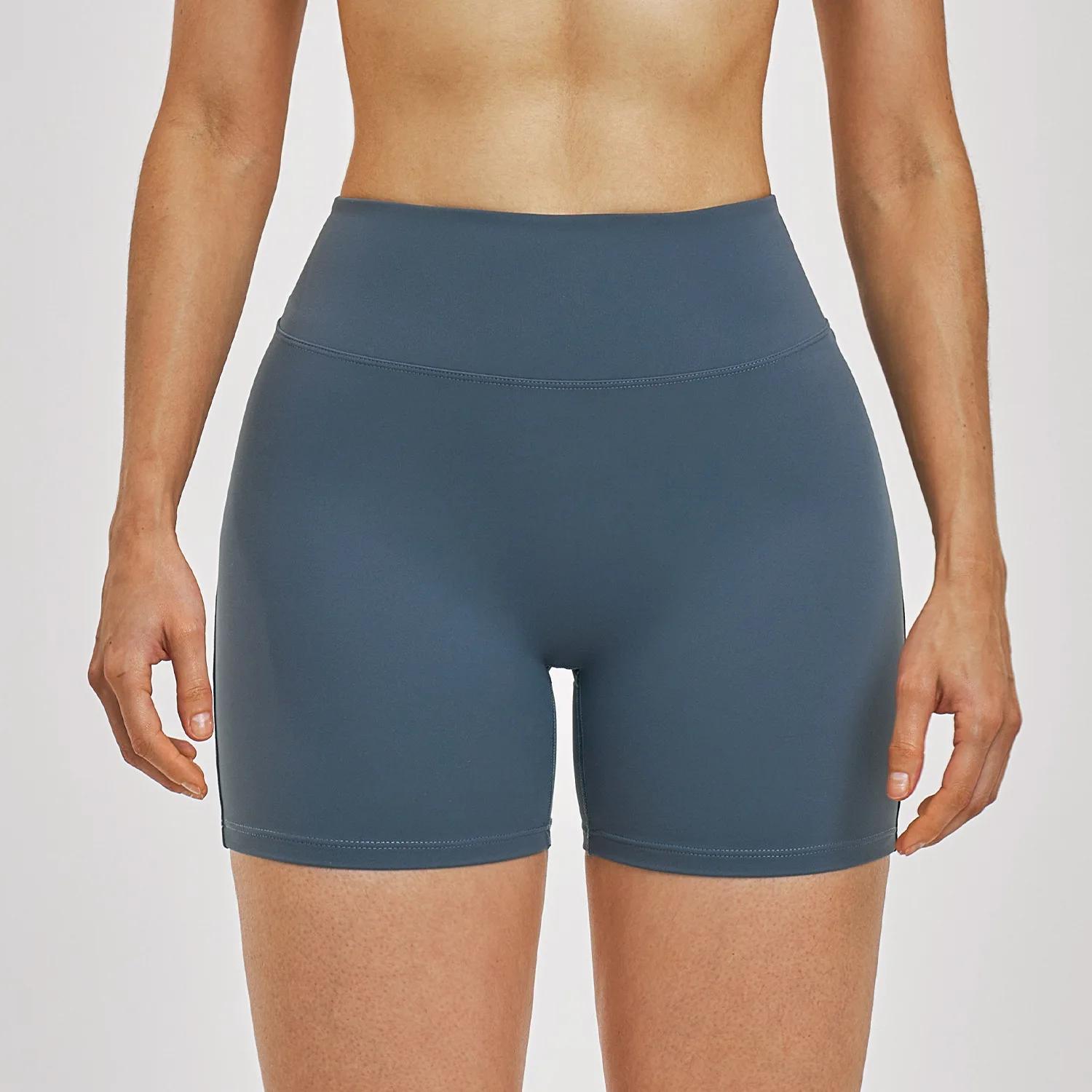 Shorts de yoga taille haute pour femme, couleur unie, pour le cyclisme et l'entraînement, shorts de