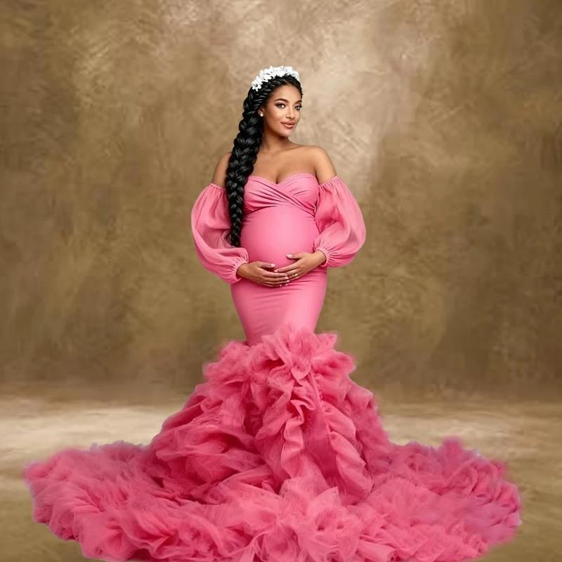 Robe de maternité sirène-robe définissante à la taille en maille douce avec ourlet évasé-robe de pho