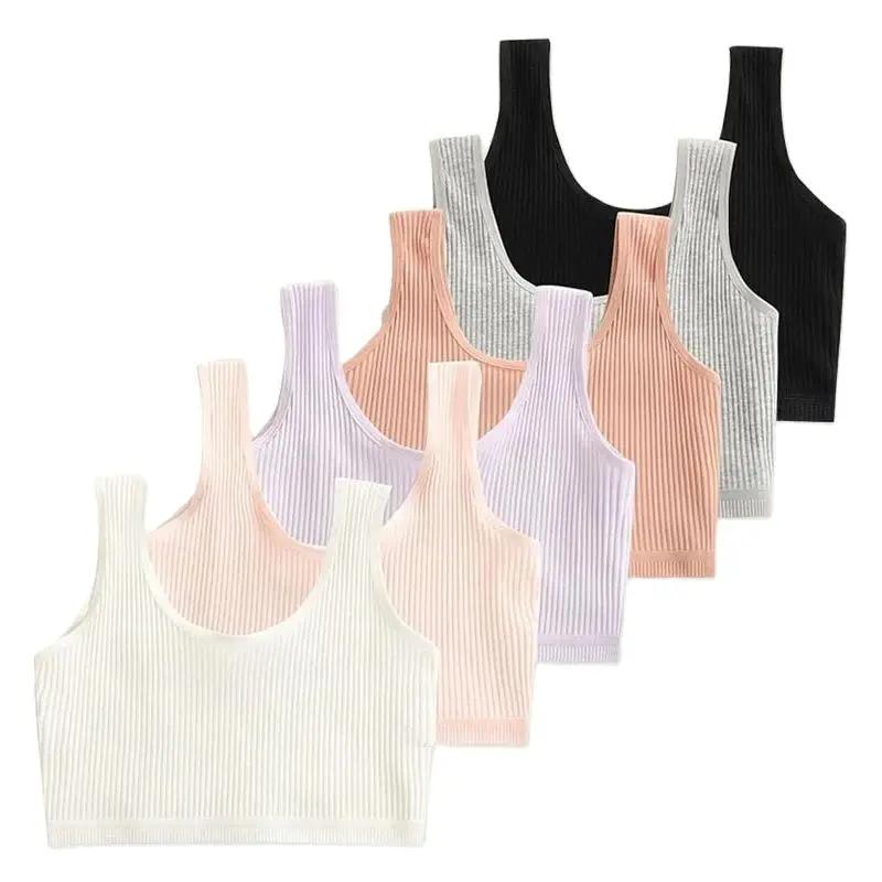 4 pièces/lot soutien-gorge de sport pour adolescentes enfants haut Camisole sous-vêtements jeune pub