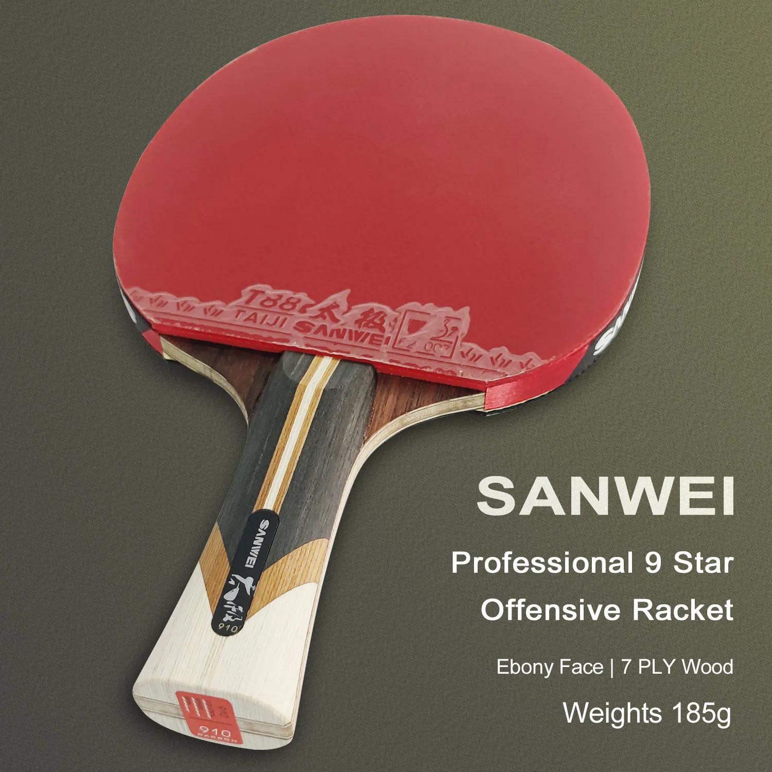 SANWEI-Raquette de tennis de table professionnelle Taiji 7, 8, 9 étoiles, en bois et carbone, ping-p