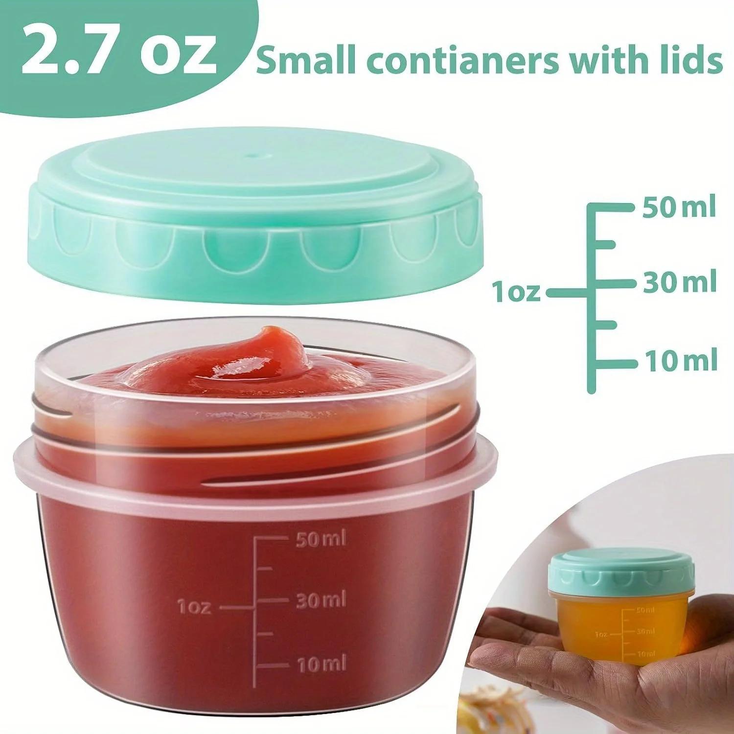 Paquet de 1 à 6 récipients à vinaigrette de 2.7 OZ à emporter avec couvercles petits récipients à co