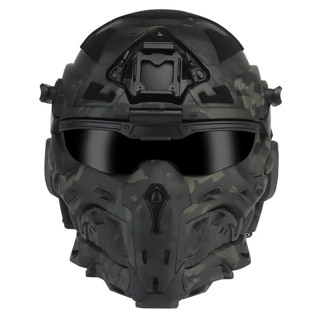 Casque tactique d'assaut W-Ronin et masque tactique, conception modulaire, casque intégré, ventilate