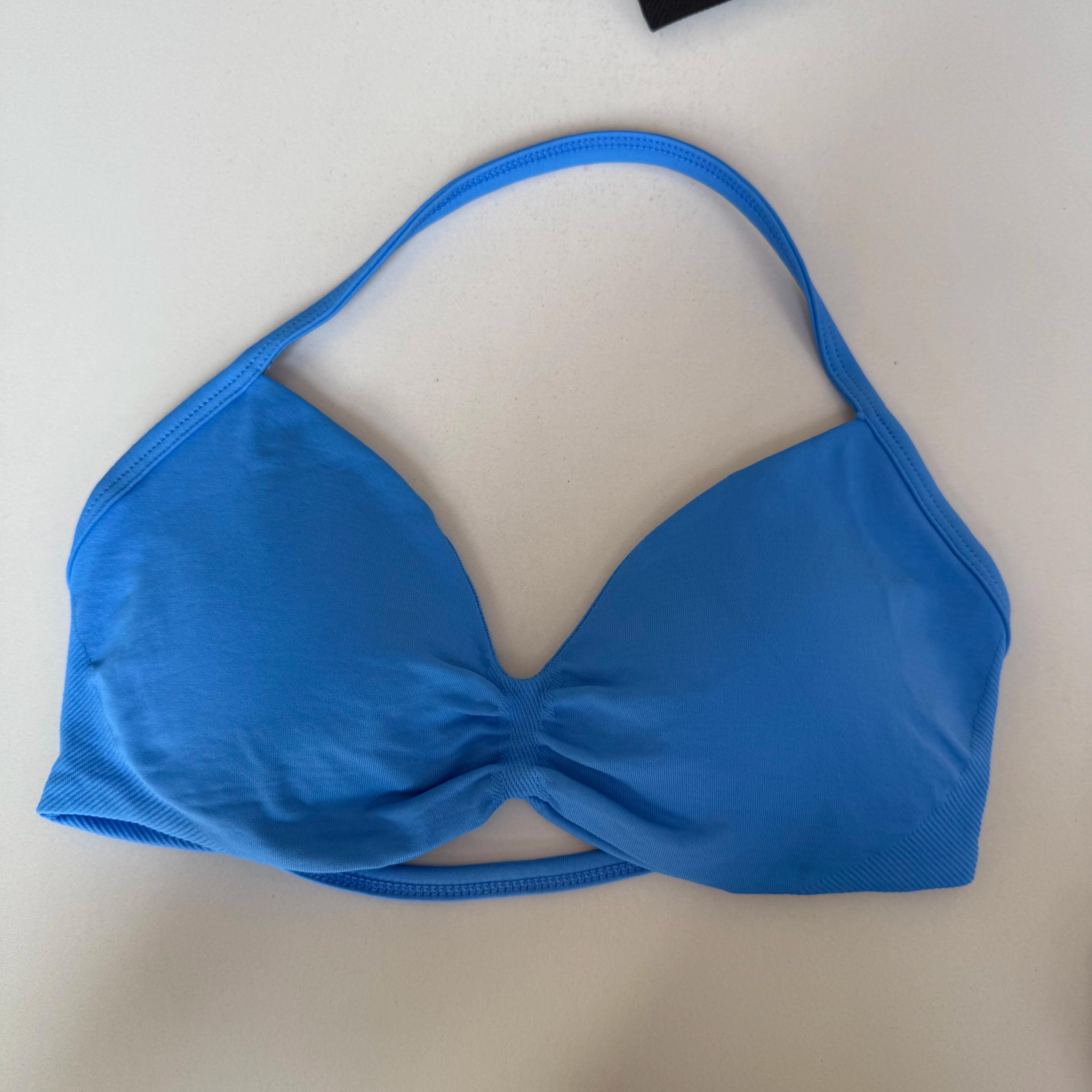 Soutien-gorge de sport push-up sexy à bretelles et dos ouvert, haut court de gym avec coussinets amo