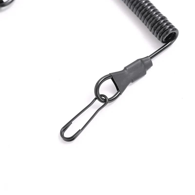 DulAnti-Lost Elastic Lanyard, Anti-vol, Anti-cut, Military, Spring Seat Belt, Gun Rope, Key Ring, Fl