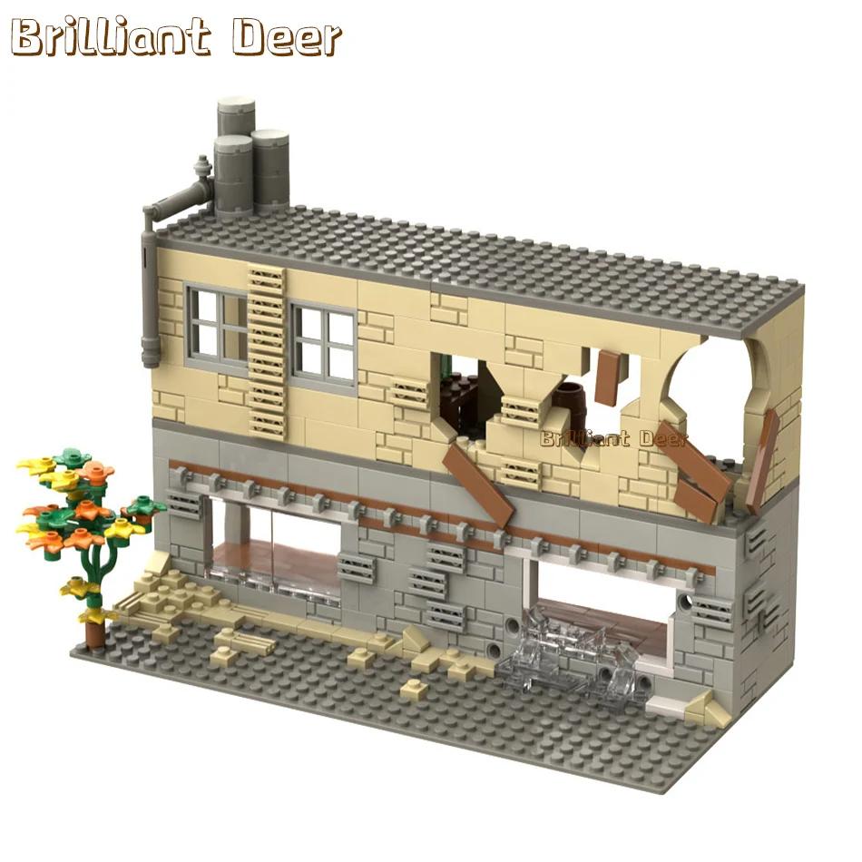Edifs en ruinés abandonnées MOC WW2 Pubg Base militaire scènes de bricolage blocs de construction en