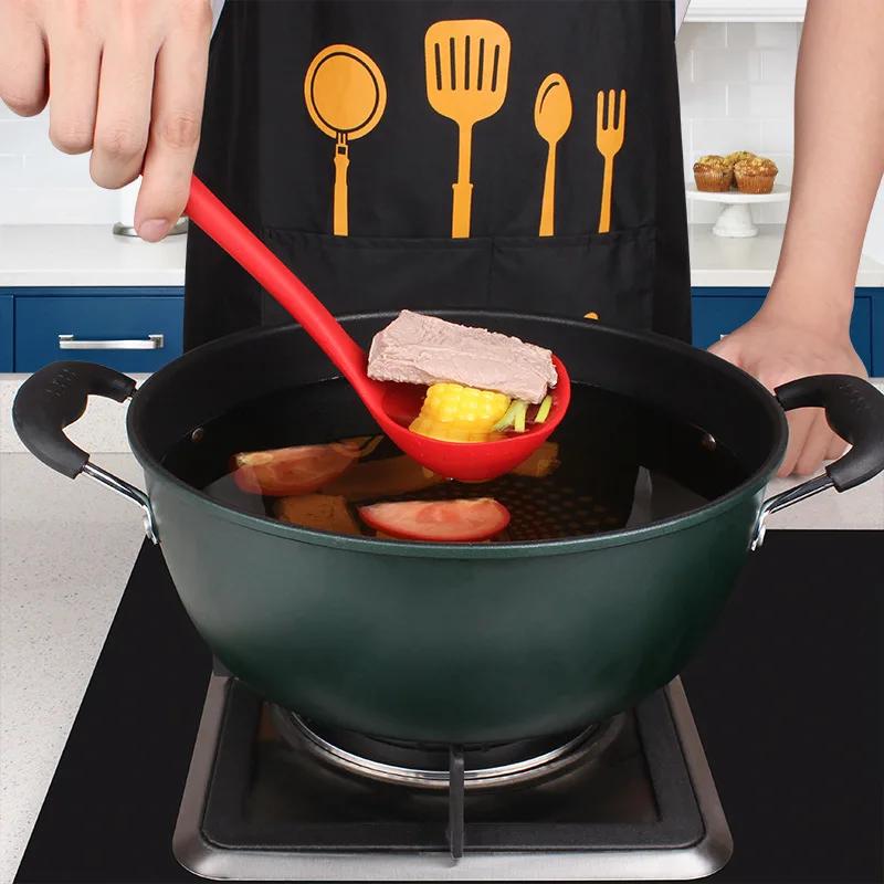 Cuillère à soupe en Silicone à Long manche, grandes nouilles Ramen, cuillères à soupe, marmite chaud