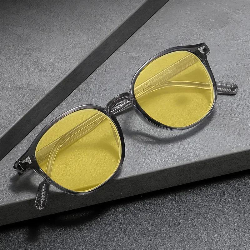 Lunettes de Vision nocturne à lentille jaune à monture ronde pour hommes et femmes, ultralégères, bl