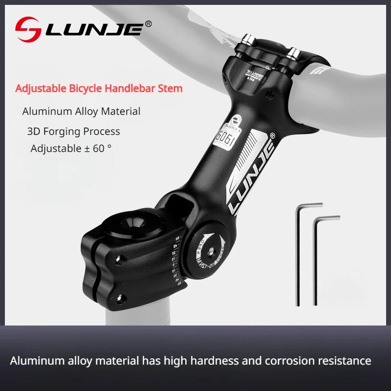 Tige de guidon de vélo réglable en alliage d'aluminium - Angle variable 60/80 degrés - Ultraléger pour VTT