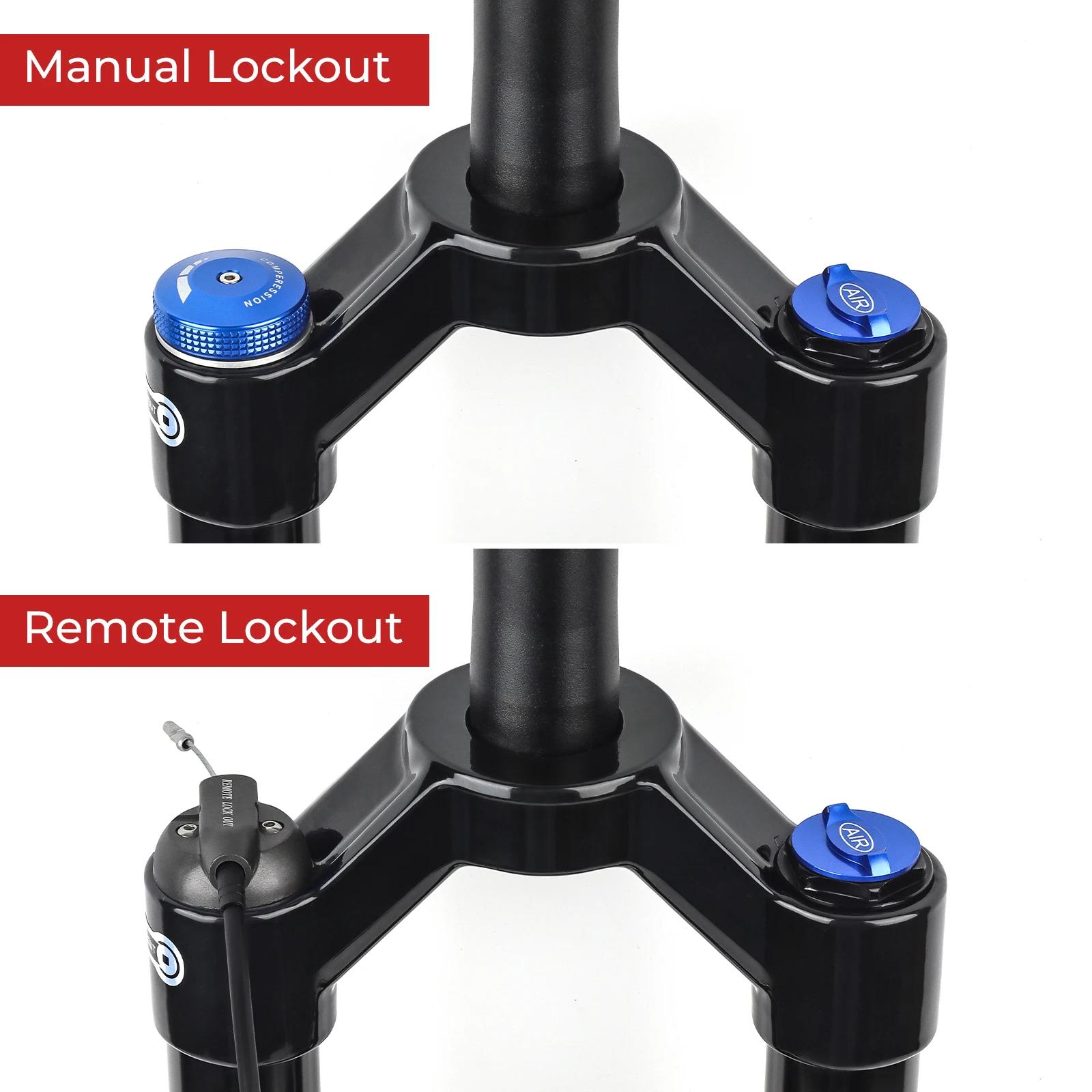 BOLANY fourche à Air de vélo 26/27, 5/29 pouces fourche à Suspension à Tube droit rebond réglable 9x