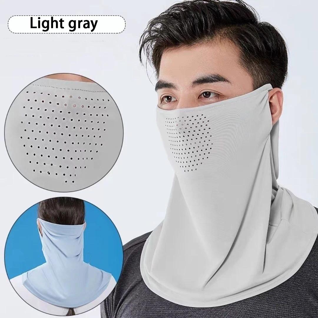 Masque de protection UV en soie glacée pour hommes et femmes – Anti-lumière du soleil intégral, prot