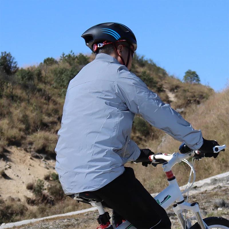 WOSAWE Veste entièrement réfléchissante avec capuche Coupe-vent imperméable haute visibilité Hommes