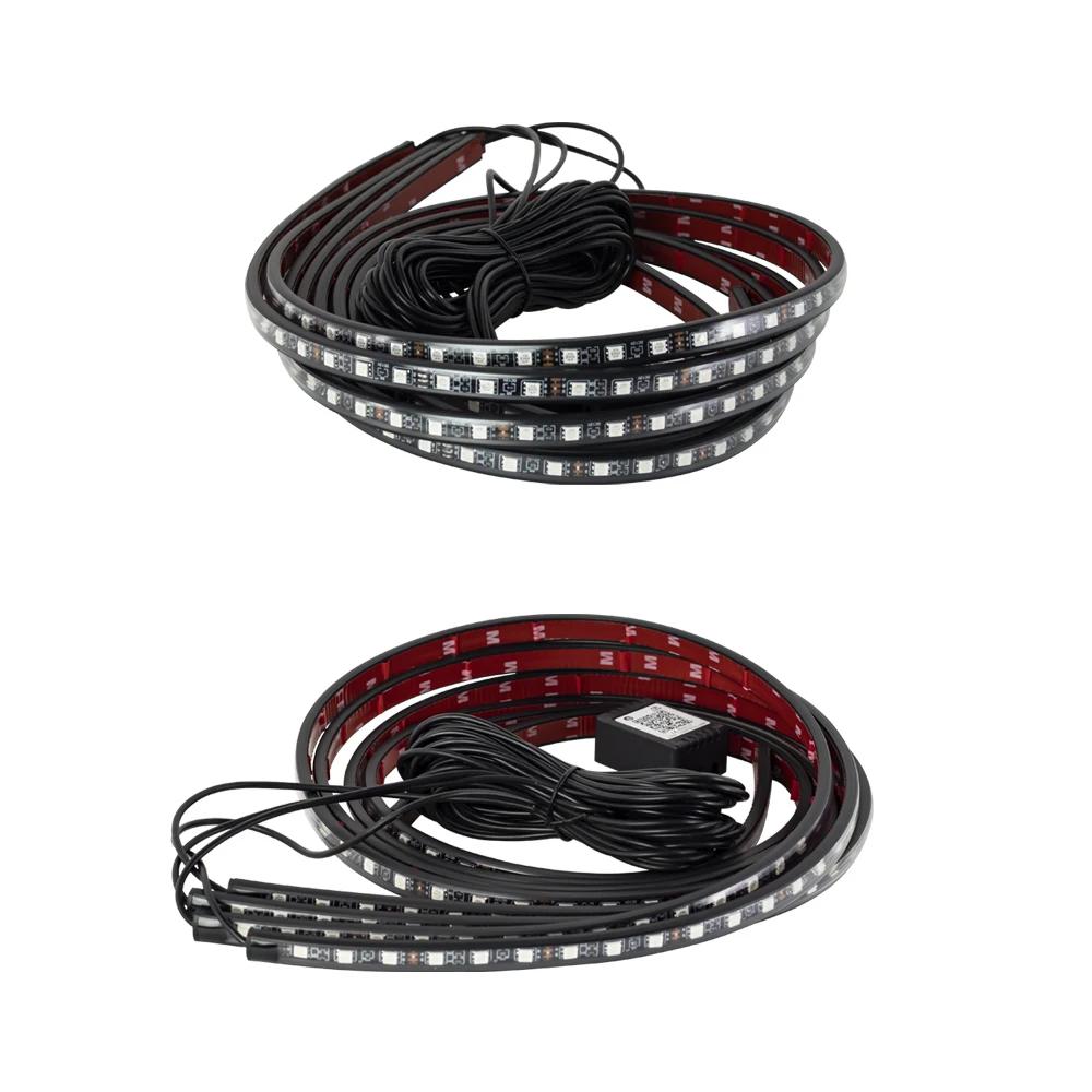 Bande lumineuse LED Flexible pour voiture, contrôle à distance/APP, néon RGB, atmosphère ambiante, l