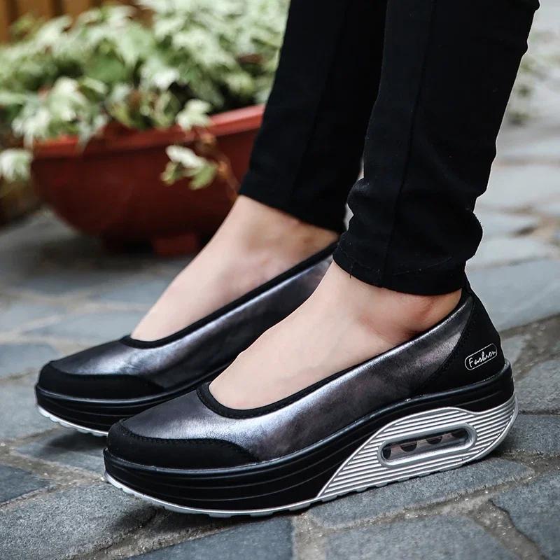 Mocassins femmes 2025 - Baskets décontractées sans lacets pour extérieur en grande taille
