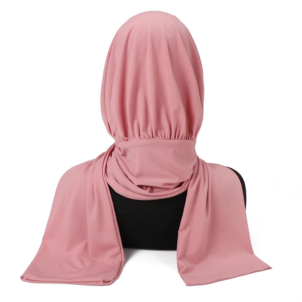 Prêt à porter fermeture Hijab instantané pour les femmes musulmanes couverture complète bandeau écha