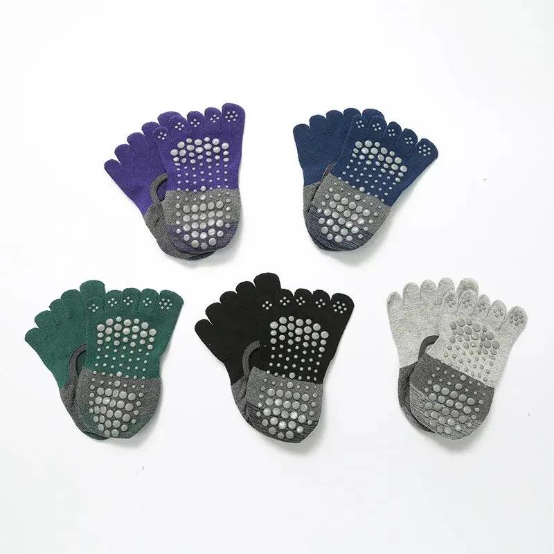 Chaussettes de Yoga respirantes en Silicone pour femmes, antidérapantes, à cinq doigts, Pilates, dos
