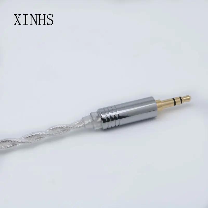 XINHS-Écouteurs filaires intra-auriculaires, placage d'argent à 2 cœurs, cuivre monocristallin, MMCX