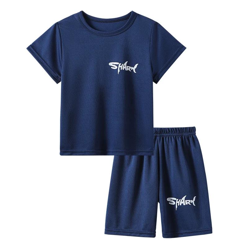Combinaison de sport 2 pièces pour enfants, lettre d'été, séchage rapide, pour garçons et filles, T-