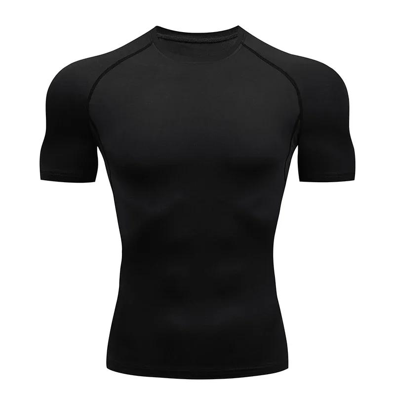 T-shirt de compression manches courtes homme - Haut de sport fitness jogging athlétisme performance