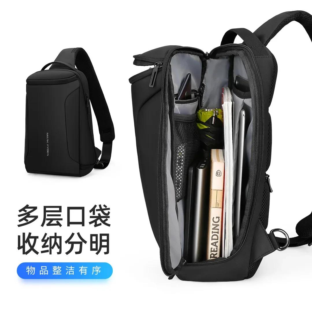 Mark Ryden hommes sac à bandoulière 12 pouces iPad épaule sacs de messager mâle étanche USB recharge