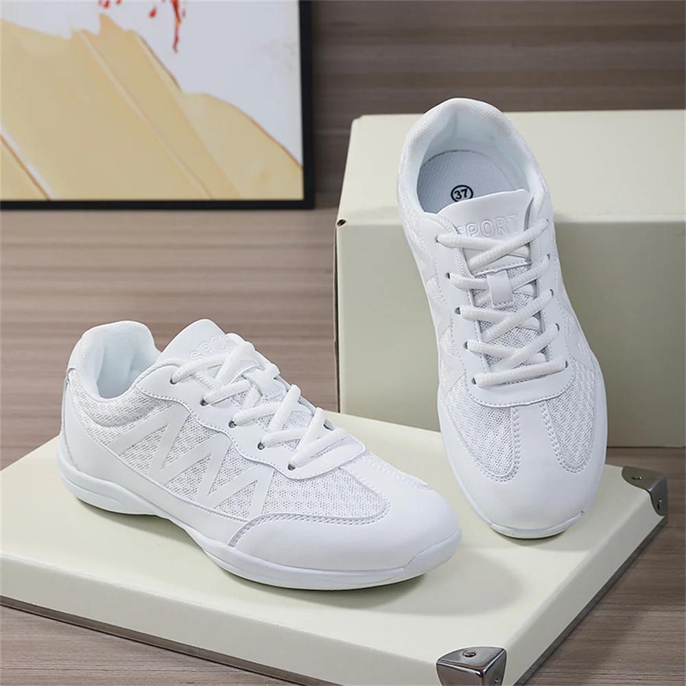 BAXINIER Chaussures de cheerleading blanches pour filles, baskets respirantes pour l'entraînement, l