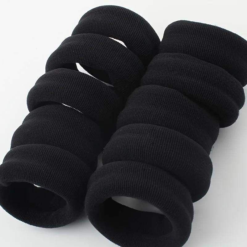 Boucles de cheveux épaisses, 5 pièces, attaches élastiques de couleur unie, porte-queue de cheval an