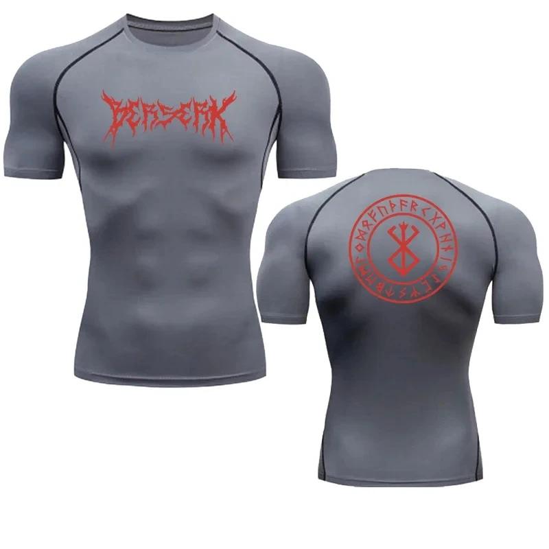T-shirt de compression Berserk Anime pour homme, moulant, sport, séchage rapide, t-shirt de gym, fit