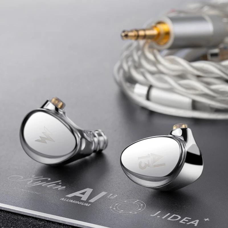 WHIZZER Kylin HE03AL Plus Knowles TWFK-30017 hybride IEMs 1DD + 2BA HiFi écouteurs 5N OFC câble alli