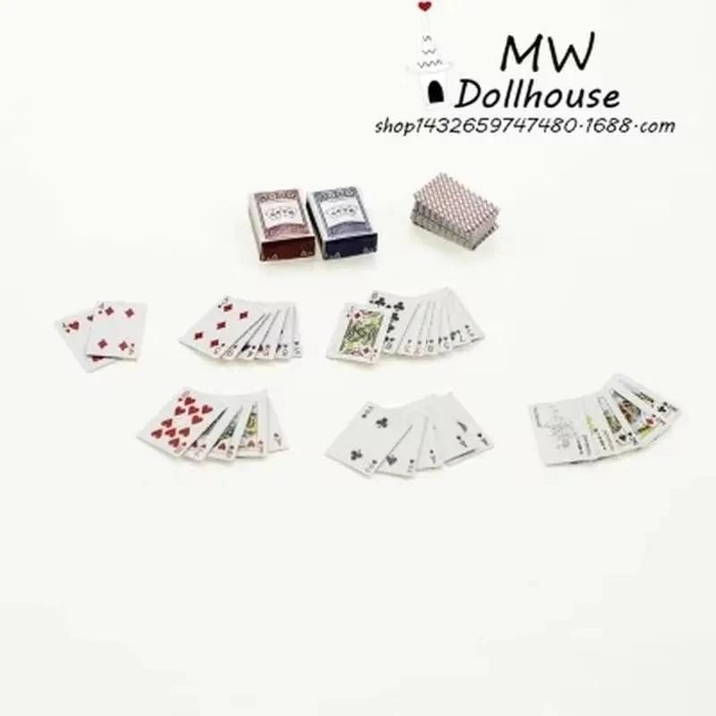 108 feuilles Mini mignon 1:12 maison de poupée Miniatures Poker décoration de la maison cartes jeu p
