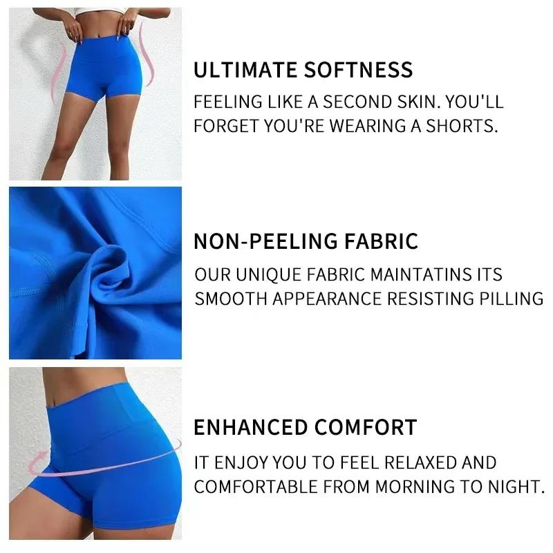 Short de sport femme taille haute yoga coupe cintrée levage fesses course motard élasticité