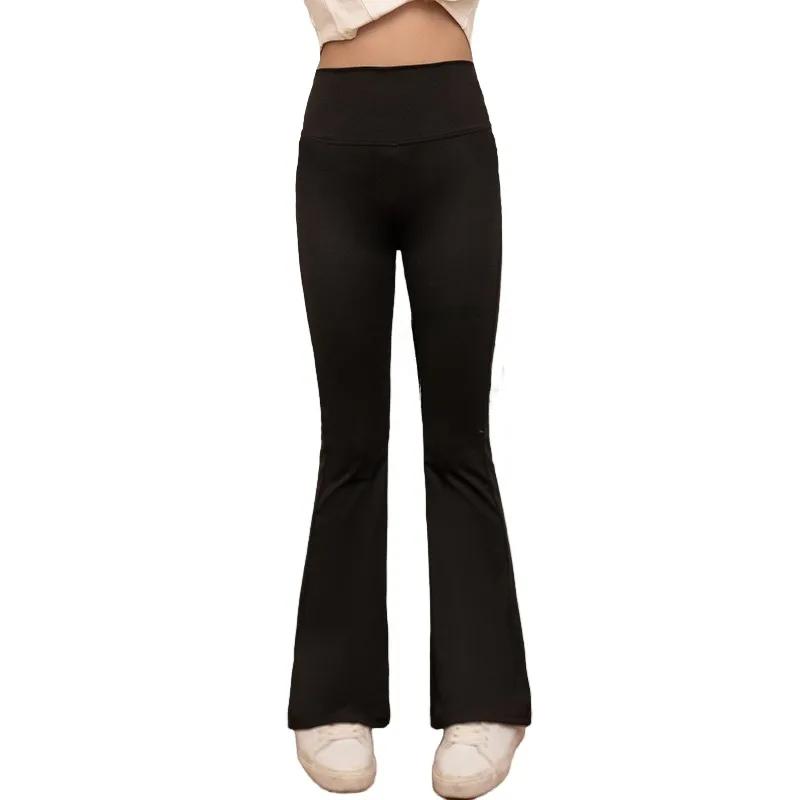 Pantalons évasés taille haute pour filles, leggings extensibles pour enfants, pantalons confortables