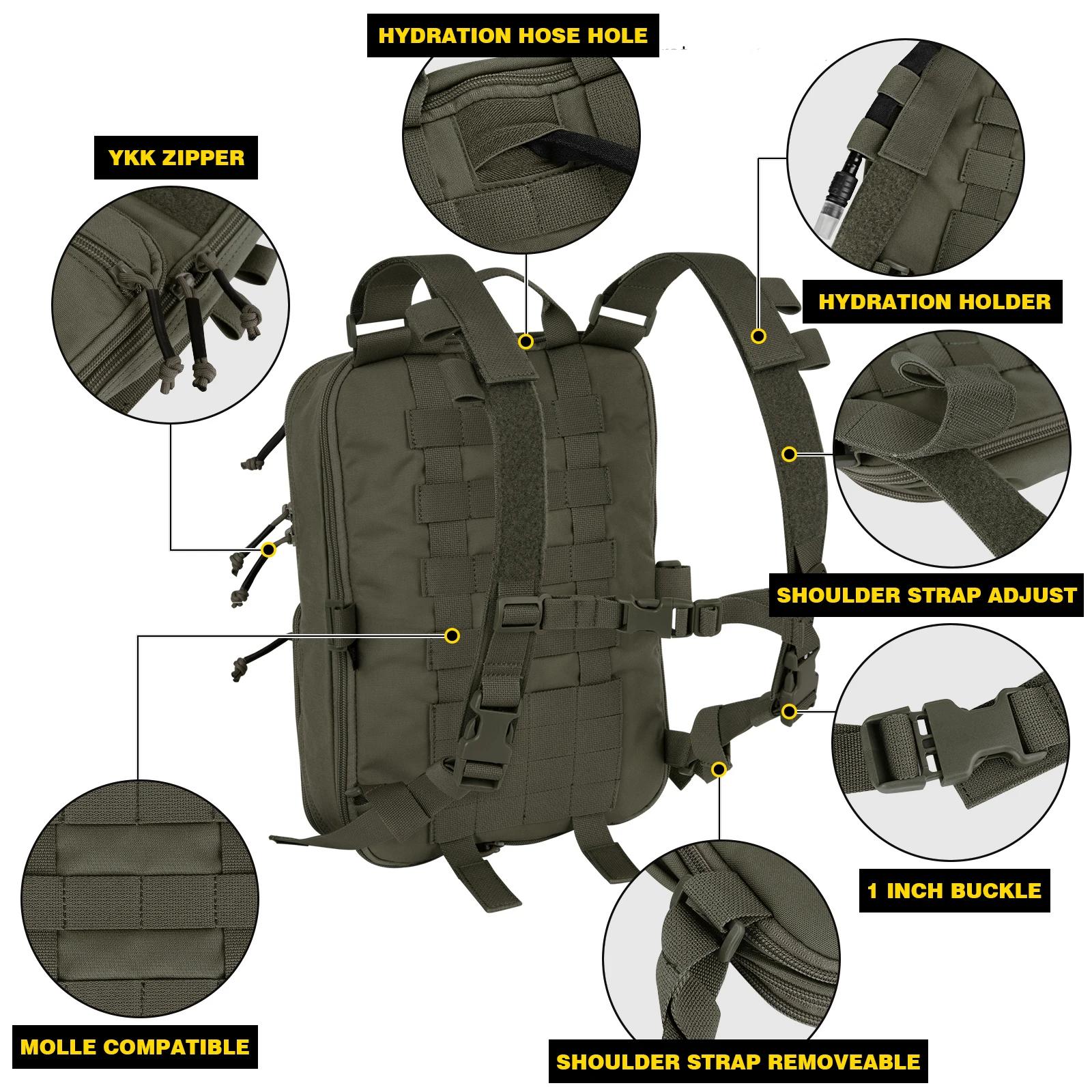 KRYDEX – sac à dos tactique D3, Version améliorée 23L, sac d'assaut extensible, hydratation MOLLE/sa