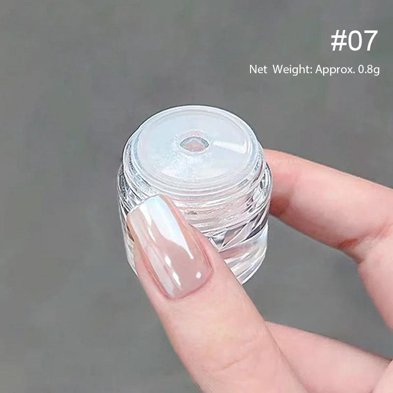 1 pot placage Aurora Chrome poudre à ongles haute brillance clair de lune miroir Fine paillettes Pig