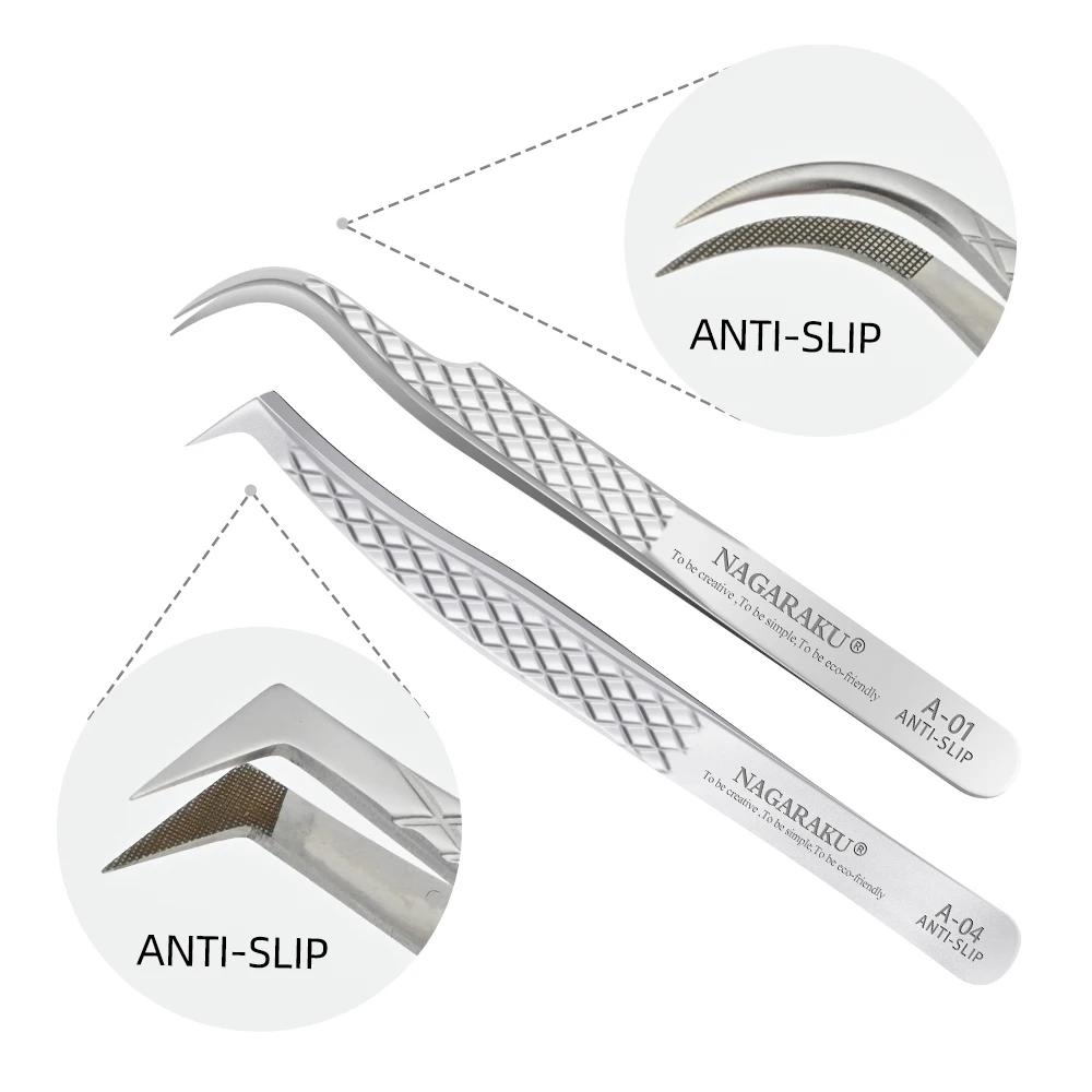NAGARAKU pince à épiler pour Extension de cils maquillage pince précise 3D pour cils en acier inoxyd