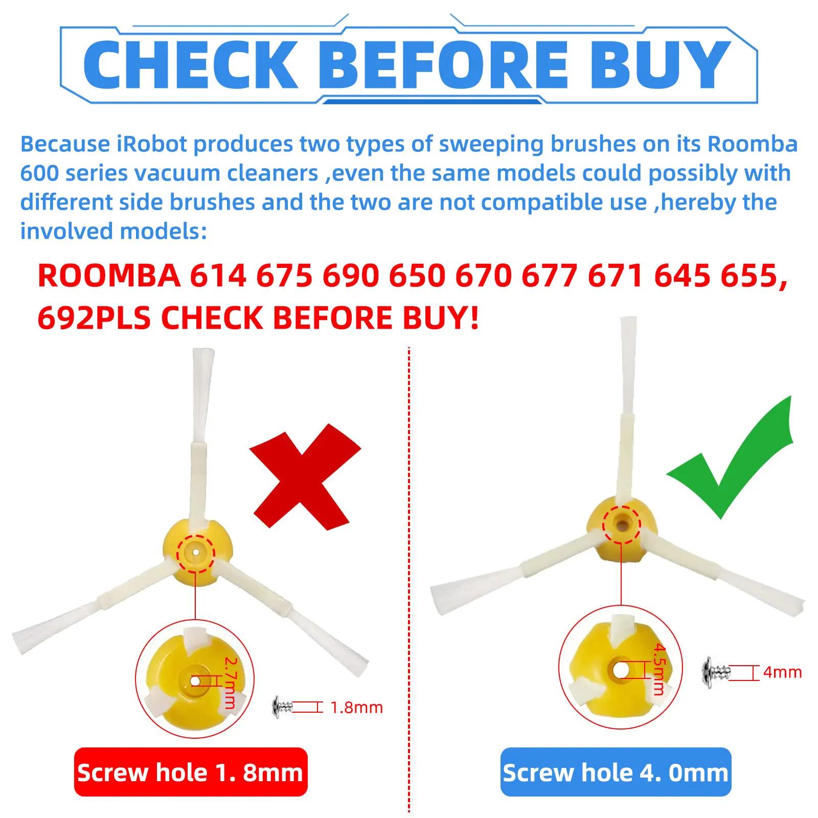 Compatible avec les robots aspirateurs iRobot Roomba 614/620/630/650/651/671/660/692, accessoire bro